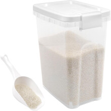 Dicht verschließbarer Reisbehälter (4,5–7 kg), luftdichte Aufbewahrung für Mehl und Getreide mit Schaufel – lebensmittelechter Kunststoff,