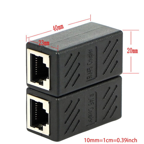Adaptador extensor de red EXCIXING con conector RJ45 a Ethernet CAT6 hembra 2