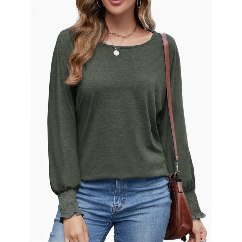 Top casual da donna, camicette larghe a maniche lunghe, t-shirt