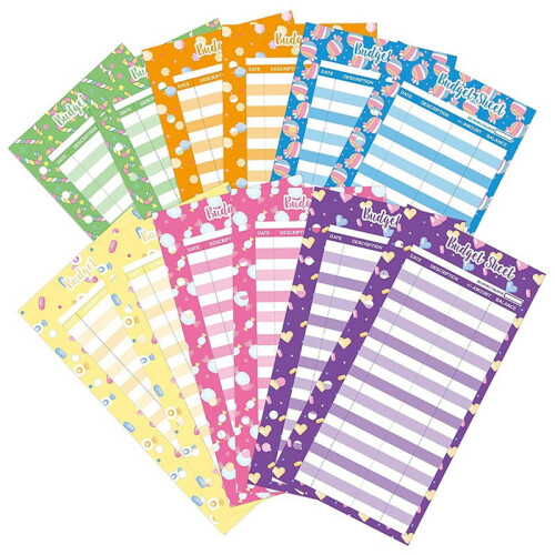 120 stuks A6-budgettrackerbladen, 200 g/m² papier