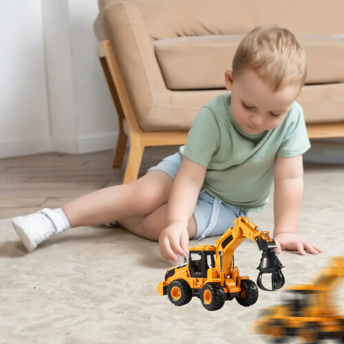 Caminhão de brinquedo de construção com garra e furadeira, 28 cm (11 polegadas) 1