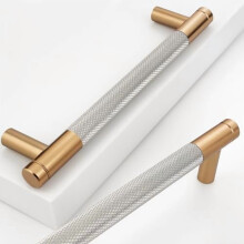 Poignées de meuble en aluminium bronze nickelé (lot de 2)