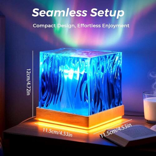Aurora Borealis Cube Night Light – 16-color, 24-key remote & Bluetooth touch control – compatible with teens 2