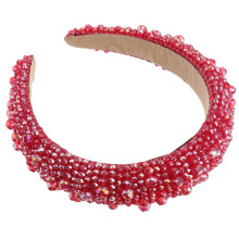 OUNONA Bandeau décoratif délicat pour femme, confortable, orné de cristaux et d'éponges rouges (1 pièce)