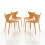 (4x Orange Stacking Chairs) Modern Style Retro Dining Garden Stackable Chairs 2