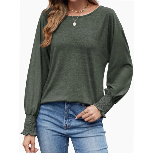 Top casual da donna, camicette larghe a maniche lunghe, t-shirt 1