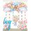 Conjunto de decoração para chá revelação em tons de rosa pastel e azul 2