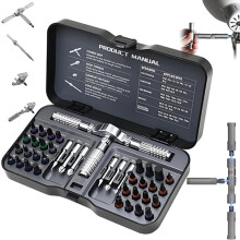 40-in-1 Magnetic Ratchet Screwdriver Set, Stainless Steel, Flexible Shaft, Compatible with Furniture, Electronics & Bike Repair