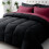 Twin XL comforter set burgundy black 5-piece 1