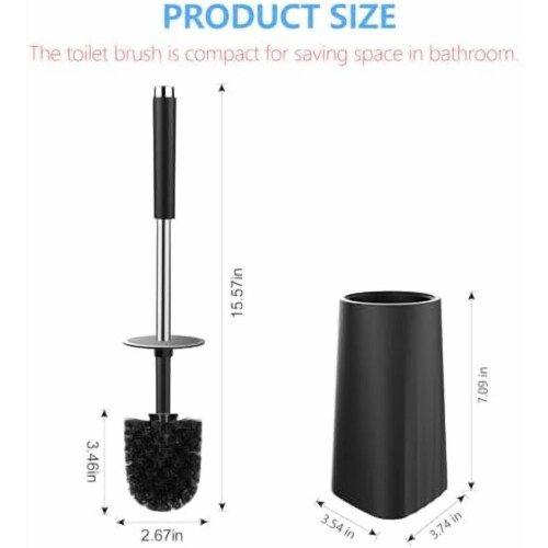 Kompaktes Toilettenbürsten-Set mit Edelstahlgriff