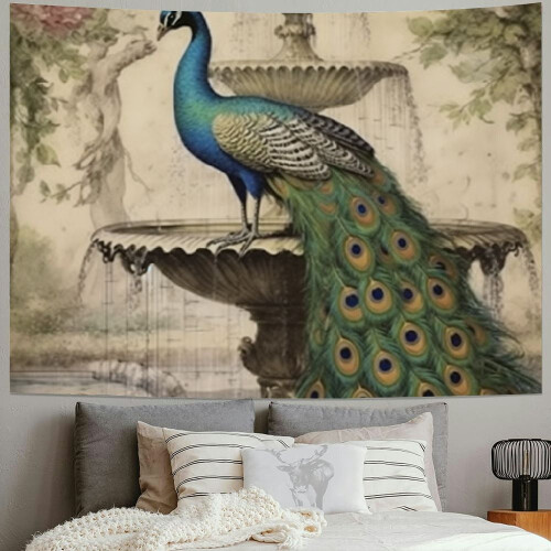 Κρεμαστό τοίχου με θέμα την ταπισερί Peacock 60x50εκ. 1