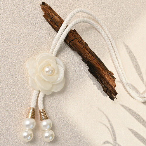 gewebte Seil-Raffhalter mit künstlichen Perlenblumen (2er-Pack) 1