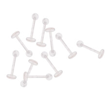 Bulk10ks18G Průhledné akrylové rty Labret Bar Užitečné šperky