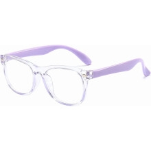 Kit com 3 óculos infantis com bloqueio de luz azul para meninas e meninos de 3 a 9 anos (azul claro, lilás claro e rosa claro).