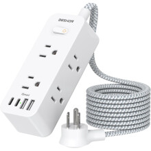 Jatkojohto, jossa 6 pistorasiaa ja 4 USB-porttia, 1,5 m