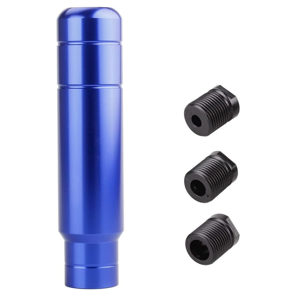 Aluminum Alloy Heavy Weighted Shifter Knob, 5", With M8/M10/M12 Adapters, Compatible With Most Automatic & Manual Vehicles (Blue) Blue 9152228156494