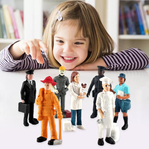7Pcs Miniature People Model Figurines Firemen Layout Decor Toy Mini 1