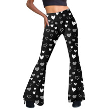 Boho-Yogahose für Damen, hochtailliert, weites Bein, lange Palazzo-Schlaghose