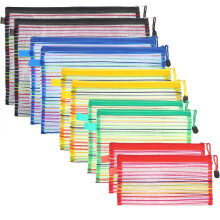 10 bunte Netz-Reißverschlusstaschen