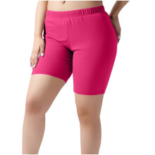Shorts femininos plus size, shorts casuais de verão, shorts de ioga com cintura elástica.