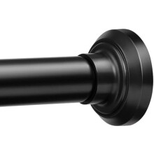 Matte Black Adjustable Shower Curtain Rod (30-76"), 1" Stainless Steel Spring Tension Rod – No Drill, Rustproof, Non-Slip, Compatible with