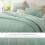 King Size Fluffy Comforter Set Sage Green 3-Piece 4