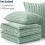 King Size Fluffy Comforter Set Sage Green 3-Piece 6