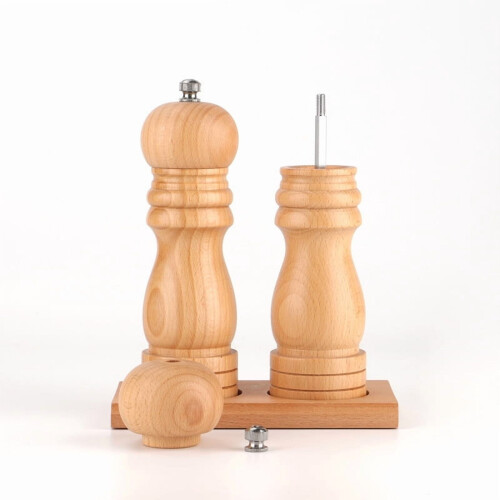 6-inch Manual Pepper Mill - Adjustable Grinder - Beechwood, Natural 2