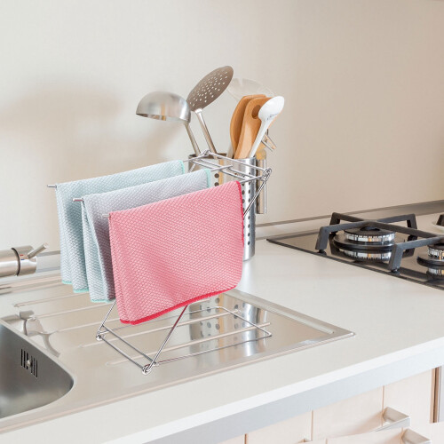 Étendoir à linge pliable avec porte-serviettes (1 pièce) 1