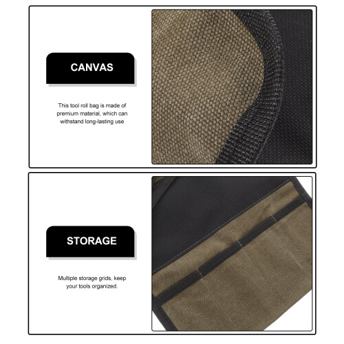 Tool Roll Tool Organizer Canvas Pouch Organizer Woodworking Carving Tool Bag 1