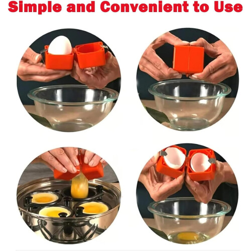 Egg Cracker and Separator Stainless Steel Kitchen Tool for Raw Eggs Pink – Fast Yolk Safe Use 1