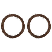 2PCS 14 Inch Grapevine Wreaths Vine Branch Wreath Rattan Wreath Garland for DIY Christmas or Wedding Decors