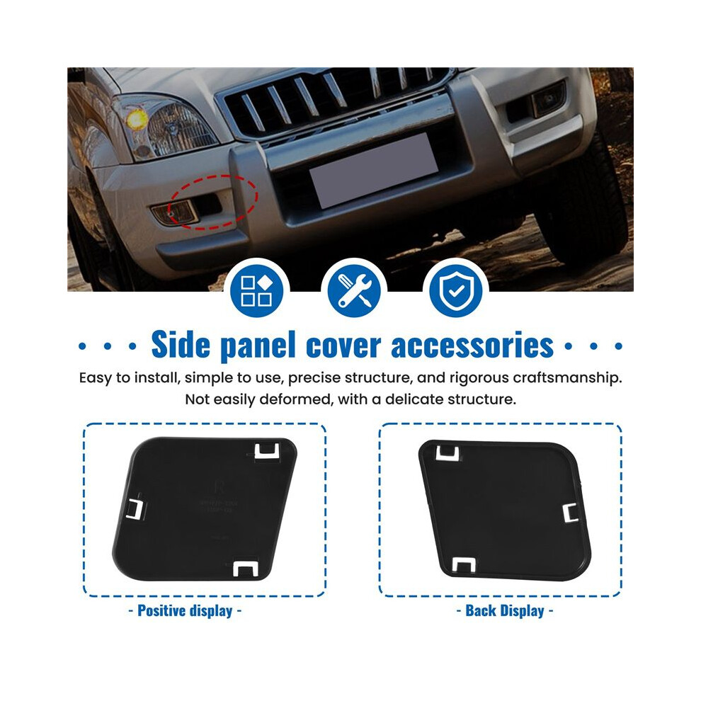 Car Front Fog Lights Side Baffle Cover For Land Prado Lc120 2003-2009 52123-60040 Right Black 6031977028838