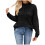 Damen-Pullover, einfarbig, langärmelig, Stehkragen 1