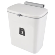 Keukencompostbak voor Aanrecht of Onder de Gootsteen, Hangende Kleine Prullenbak met Deksel, Monteerbare Compostemmer voor Binnen(C)