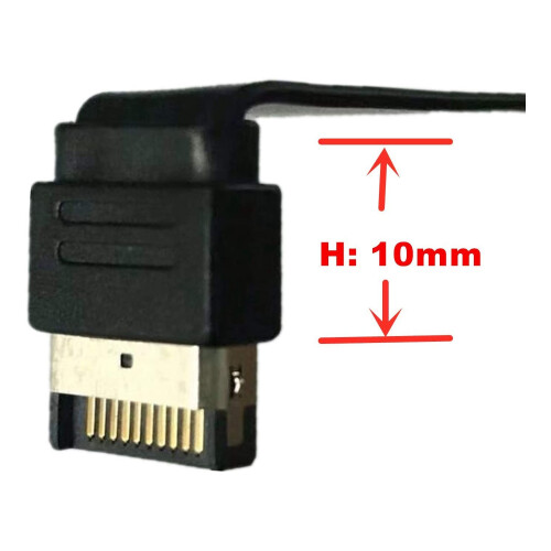 USB 3.1 Type C Front Panel Header Extension Cable,Type E to USB 3.1 Type C Cable,Internal Adapter Cable,with Panel(50cm) 2
