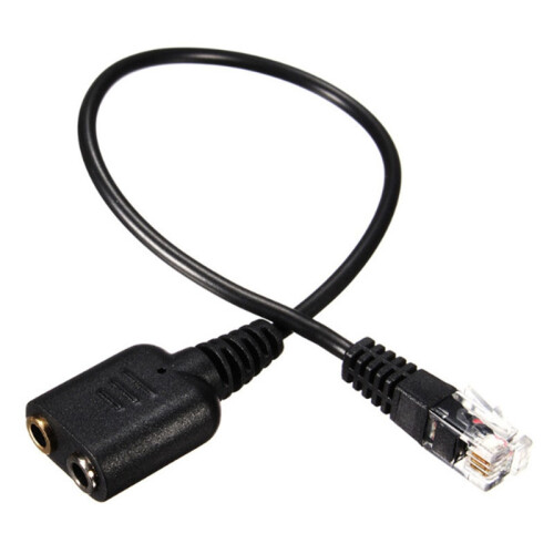 Headset Adapter RJ9 Plug Dual 3.5 Mm Audio Socket Socket To Plug RJ9 Plug Adapter Converter Cable for Telephone 1