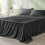 Ensemble de couette 7 pièces gris foncé pour lit queen avec draps 5