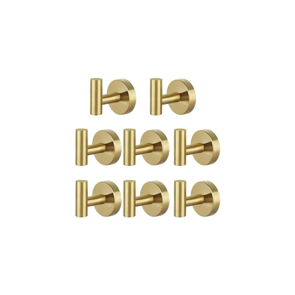 Gold Stainless Steel Towel Hooks 8-Pcs 9401284954330