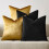 Fodere per cuscini in velluto 45x45 cm, confezione da 4, oro e nero 1
