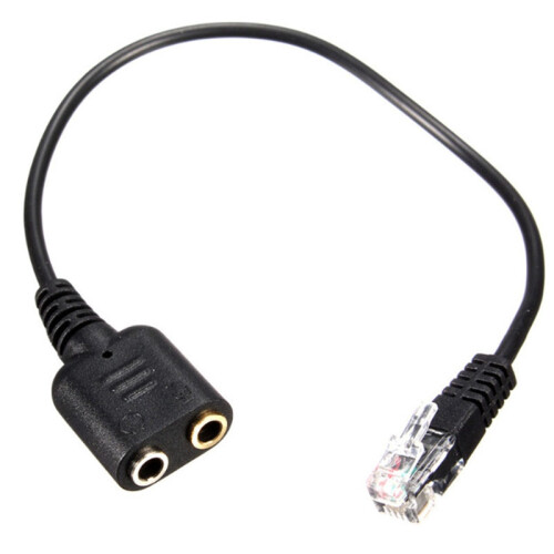 Headset Adapter RJ9 Plug Dual 3.5 Mm Audio Socket Socket To Plug RJ9 Plug Adapter Converter Cable for Telephone 2