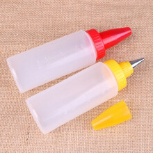 Homoyoyo 4-Pack Assorted Color Plastic Cake Piping Bottles for Kitchen Baking and Decoration Tools