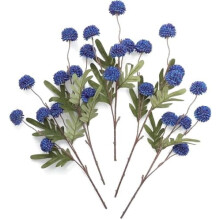 5pcs Royal Blue Faux Silk Mums, Mini Chrysanthemums with Stems for DIY Wedding, Floral Arrangements, Vase Fillers, Home Decor