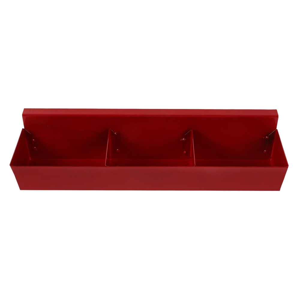 Red Steel Small Parts Organizer Box For Keys Portable And Durable With Compartment Storage 70 9180479056720