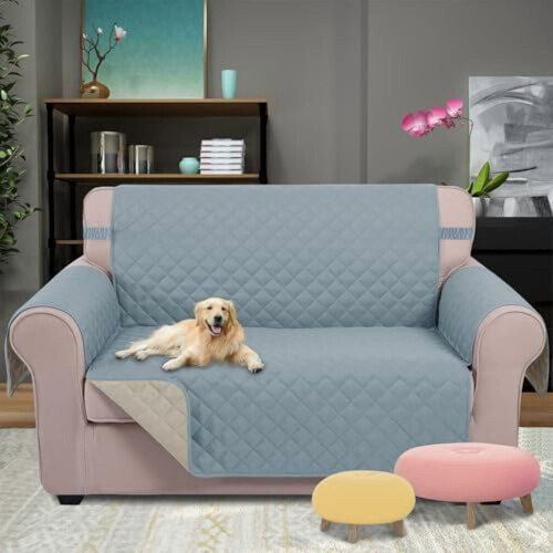 Reversible Sofa Cover for 2-Seater, Water-Resistant, 1