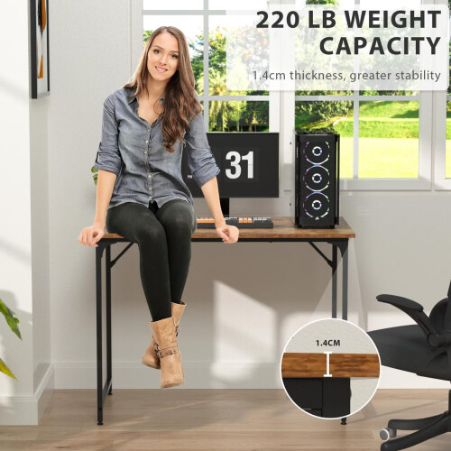 Computer Desk Metal Frame40Inches Adjustable Feet 2