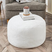 Nevypchatý obliečka na puf z umelej kožušiny 20x20x12 palcov