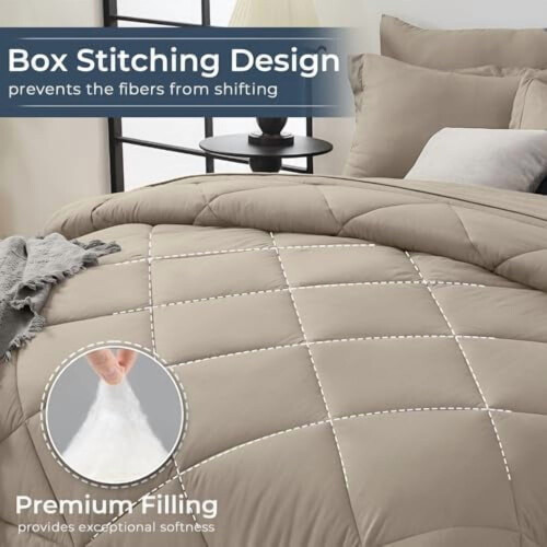 7-delige dekbedset van microvezel voor een queensize bed 1