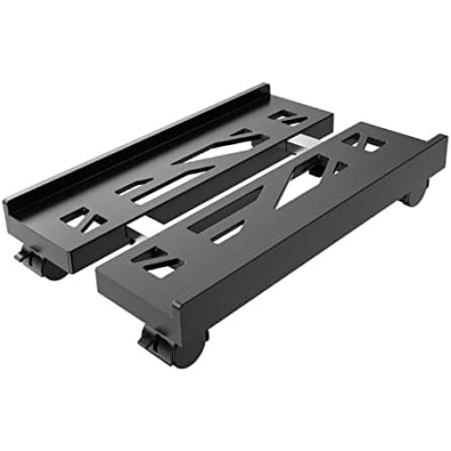 Verstellbarer, belüfteter CPU-Ständer mit Rollen, Schwarz