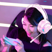 Colorful RGB Gaming Headset – 50mm Drivers, Omnidirectional Mic, Lightweight, Wired (Dual 3.5mm + USB) – Compatible with PC/Laptop